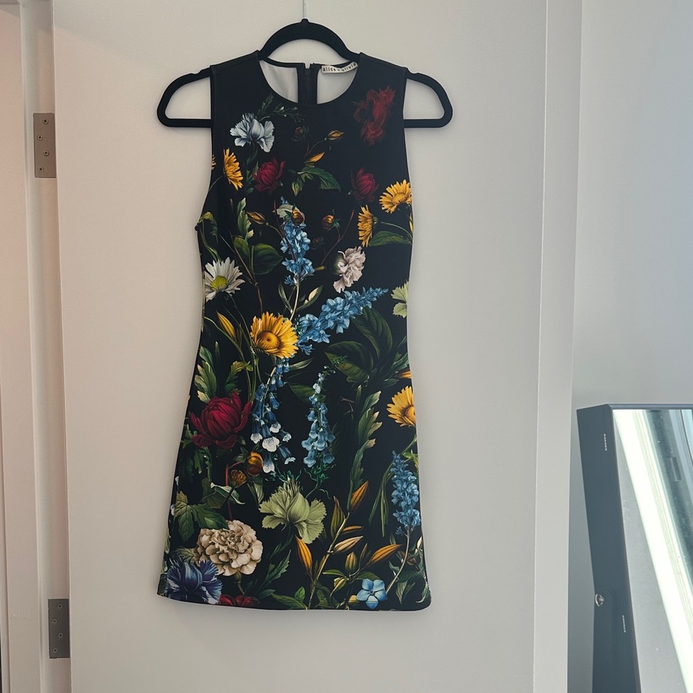 Alice and Olivia floral sleeveless mini dress